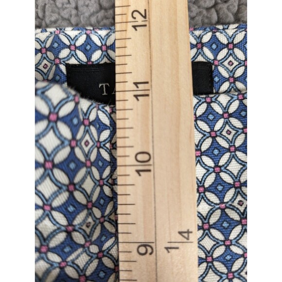 Talbots Pants Heritage Womens 12 Blue & Pink Cropped Ankle Diamond Geometric - Picture 7 of 9